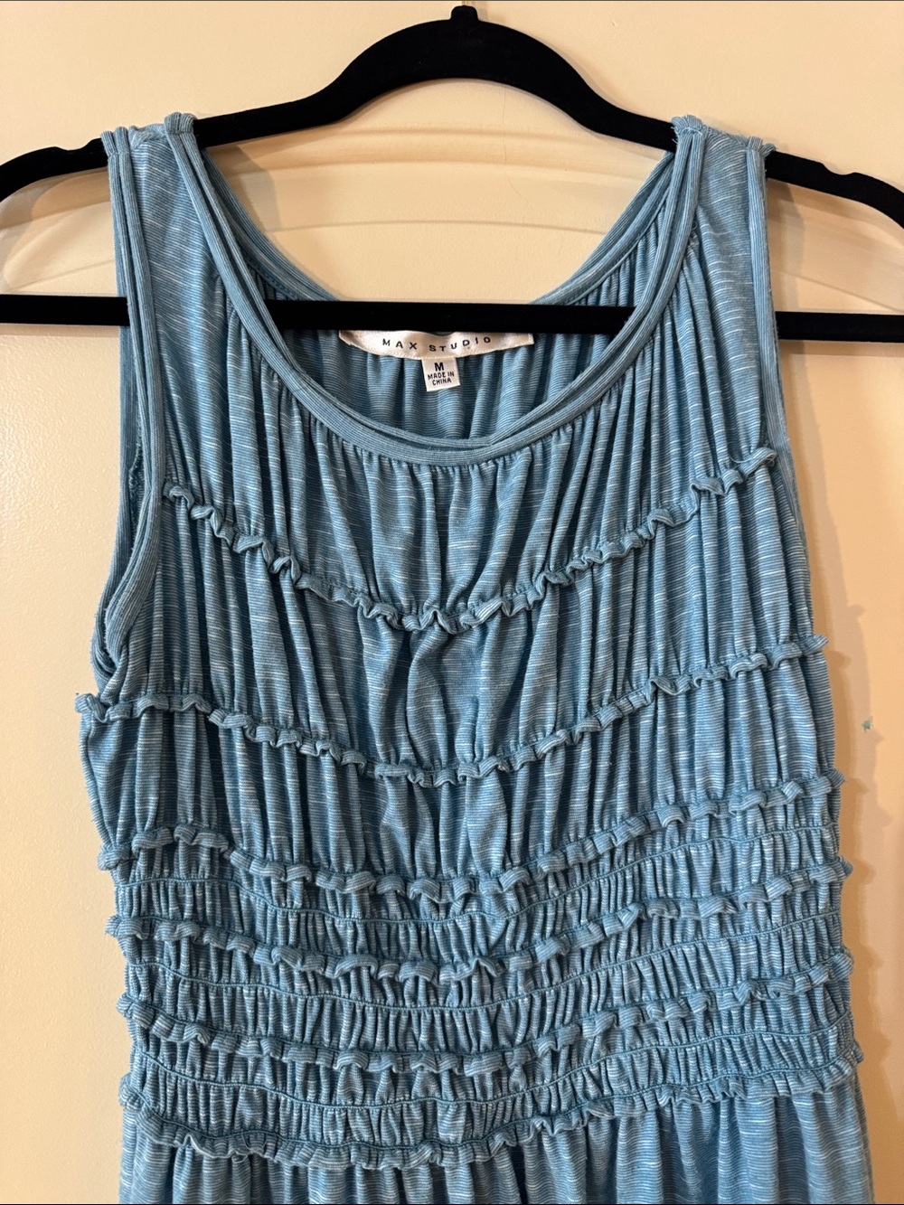 Max Studio Light Blue Ribbed Knit Sleeveless Dress M - Picture 3 of 7